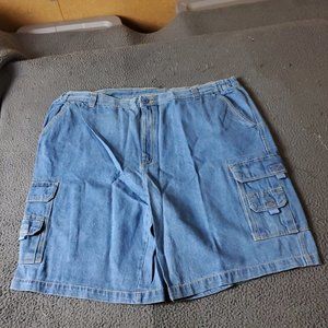 King Size Jean Shorts Mens Big Tall 52 Blue Cotton Cargo